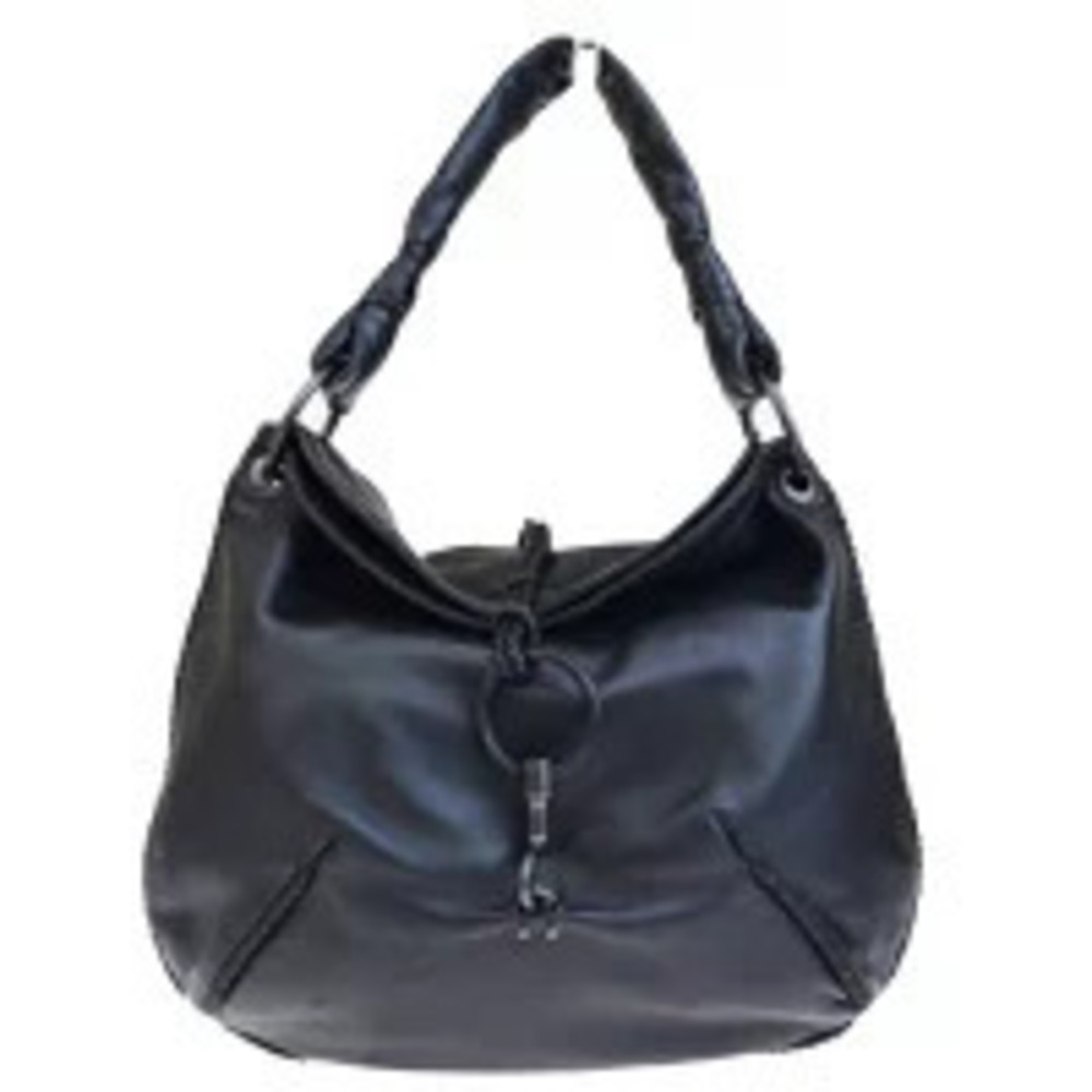 Bottega Veneta Shoulder Bag Black Leather